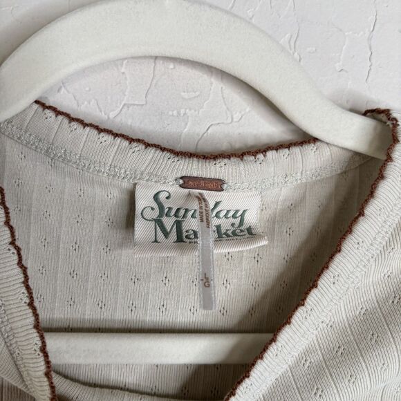 Free People Sunday Market Pointelle Tee - Picture 5 of 6